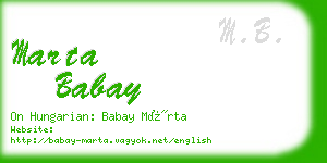 marta babay business card